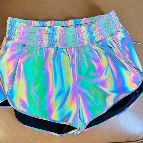 Flexliving Pants - Flexliving Rainbow Reflective Liner Track Shorts V2 4 Way Stretch Women’s M